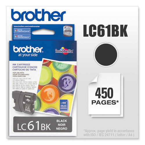 BROTHER Brilliantly colored ink cartridges produce photo-quality, vivid prints. Newly developed ink - LC61BK