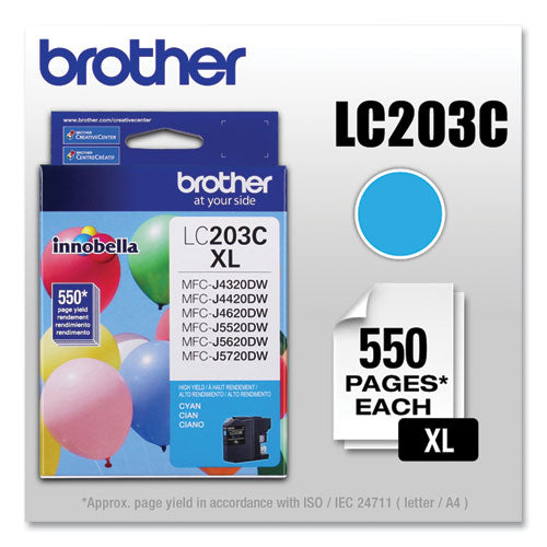 BROTHER  Innobella High-Yield Ink, 550 Page-Yield, Cyan - LC203C