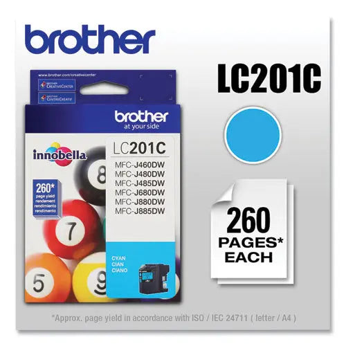 BROTHER Innobella Ink, 260 Page-Yield, Cyan - LC201C BROTHER