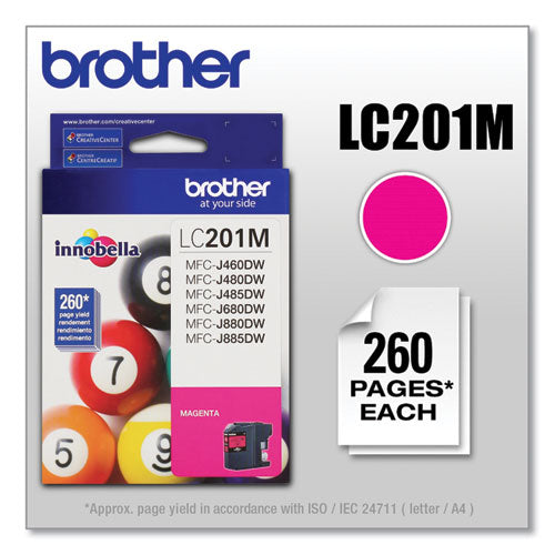 BROTHER Innobella Ink, 260 Page-Yield, Magenta - LC201M BROTHER