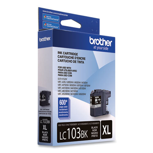 BROTHER Innobella High-Yield Ink, 600 Page-Yield, Black - LC103BK BROTHER