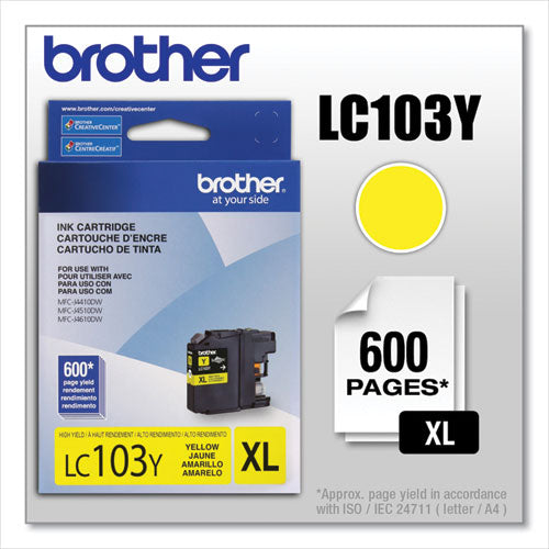 BROTHER  Innobella High-Yield Ink, 600 Page-Yield, Yellow - LC103Y