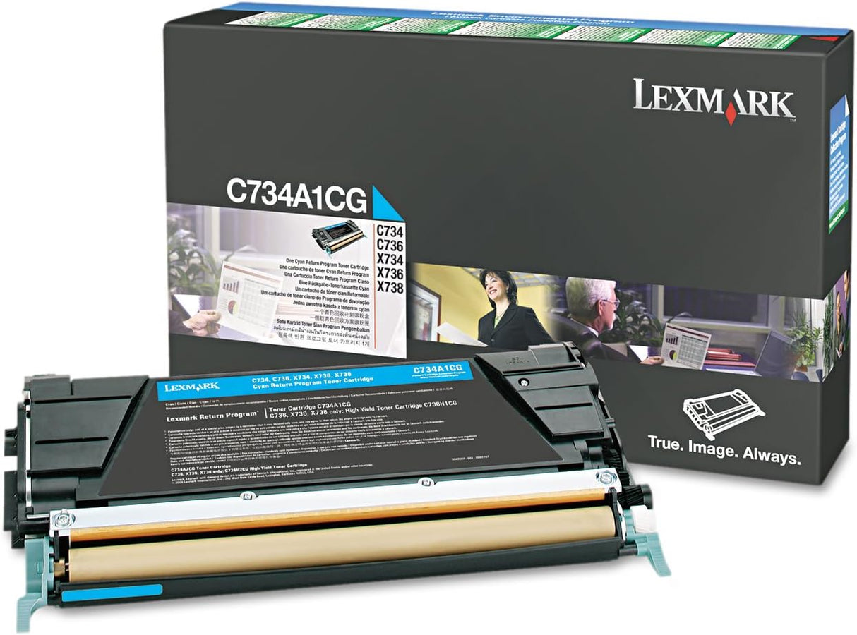 Lexmark C/X734, 746, X738 Cyan Toner Cartridge Return Program - C734A1CG LEXMARK