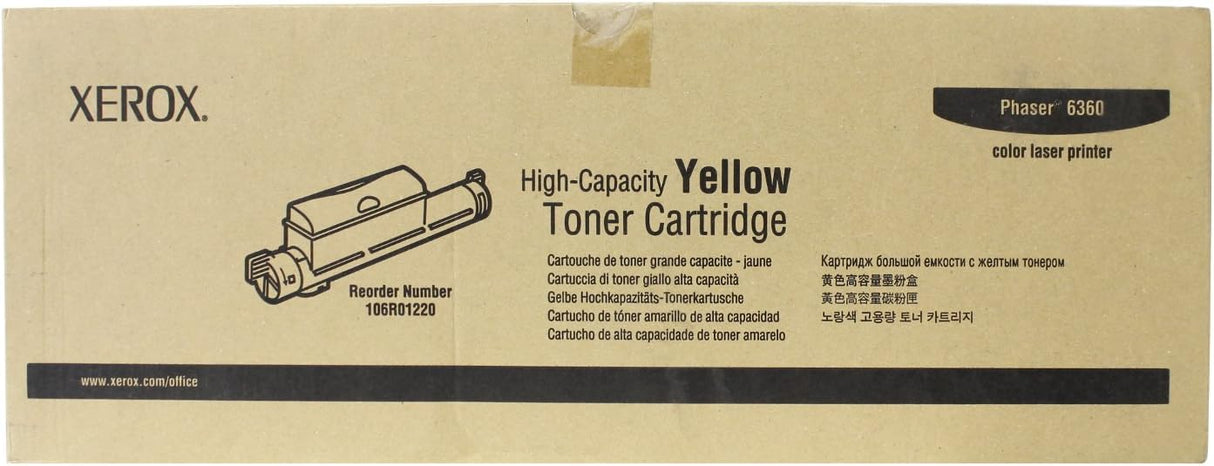 Xerox Genuine Phaser 6360 Yellow Toner Cartridge - 106R01220 - 106R01220 XEROX