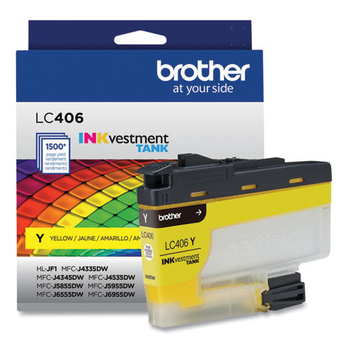 BROTHER  INKvestment Ink, 1,500 Page-Yield, Yellow - LC406YS