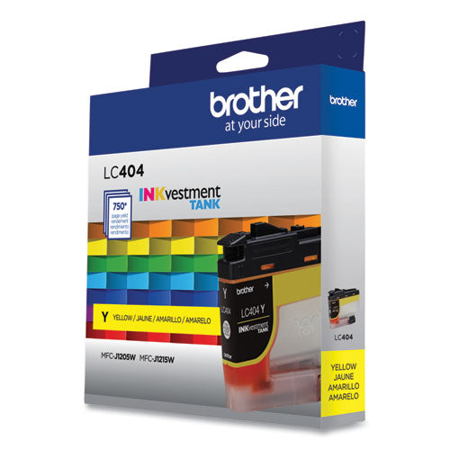 BROTHER  INKvestment Ink, 750 Page-Yield, Yellow - LC404YS