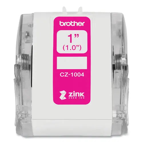 BROTHER CZ Roll Cassette, 1" x 16.4 ft, White - CZ1004 BROTHER