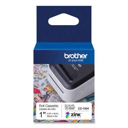 BROTHER CZ Roll Cassette, 1" x 16.4 ft, White - CZ1004 BROTHER