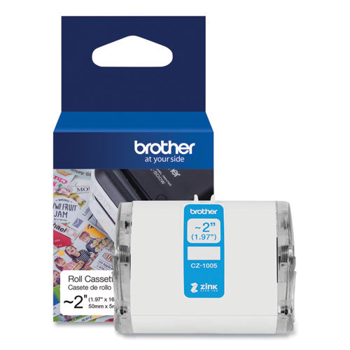 BROTHER CZ Roll Cassette, 1.97" x 16.4 ft, White - CZ1005
