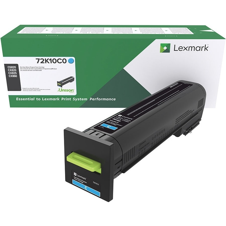 Lexmark Cyan Toner Cartridge Return Program Yield 8,000 Pages - 72K10C0