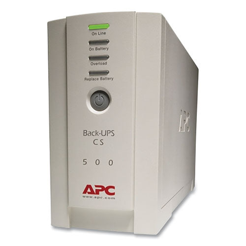 APC  Back-UPS CS Battery Backup System, 6 Outlets, 500 VA, 480 J - BK500