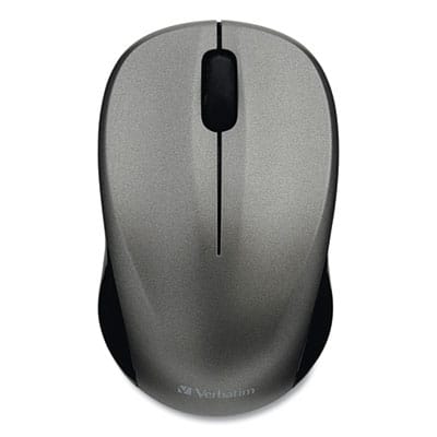 VERBATIM Pointing Devices Silent Wireless Blue LED Mouse, 2.4 GHz Frequency/32.8 ft Wireless Range, Left/Right Hand Use, Graphite - 99769