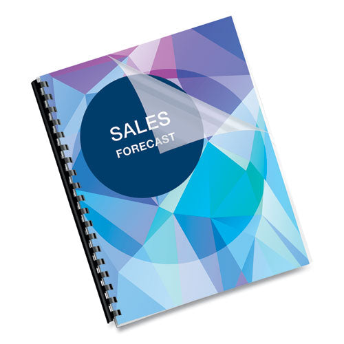 FELLOWES PET Ultra Clear Binding Covers, 7 mil Plastic, Square Corners, 11 x 8.5, Gloss Clear, 100/P - 5242401
