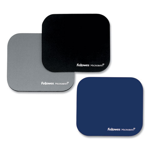 FELLOWES Mouse Pad with Microban Protection, 9 x 8, Black - 5933901