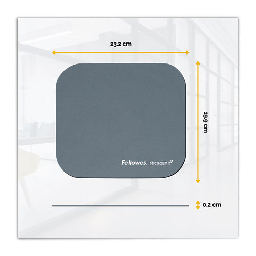 FELLOWES Mouse Pad with Microban Protection, 9 x 8, Graphite - 5934001