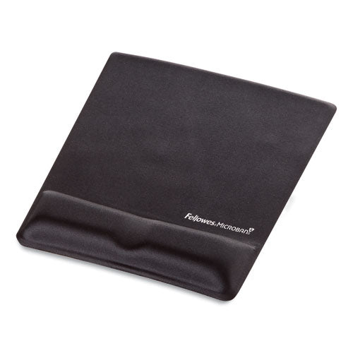FELLOWES Ergonomic Memory Foam Wrist Support with Attached Mouse Pad, 8.25 x 9.87, Black - 9181201