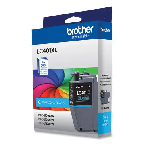BROTHER High-Yield Ink, 500 Page-Yield, Cyan - LC401XLCS BROTHER