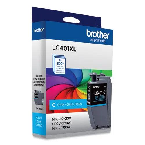 BROTHER High-Yield Ink, 500 Page-Yield, Cyan - LC401XLCS BROTHER
