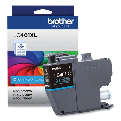 BROTHER High-Yield Ink, 500 Page-Yield, Cyan - LC401XLCS BROTHER
