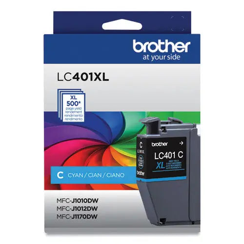 BROTHER High-Yield Ink, 500 Page-Yield, Cyan - LC401XLCS BROTHER