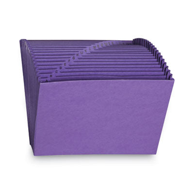Heavy-Duty Indexed Expanding Open Top Color Files, 21 Sections, 1/21-Cut Tabs, Letter Size, Purple - 70721