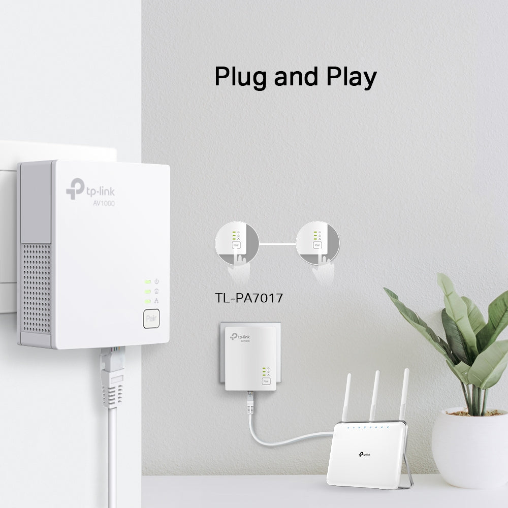 TP-Link TL-PA7017 KIT PowerLine network adapter 1000 Mbit/s Ethernet LAN White 2 pc(s) - TL-PA7017 KIT