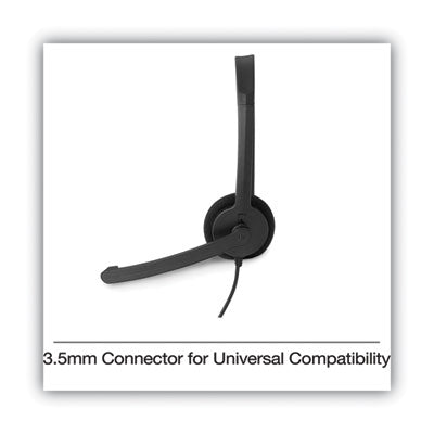 Mono Headset with Microphone and In-Line Remote, Black - 70722