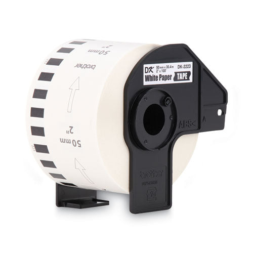 BROTHER Continuous Paper Label Tape, 2" x 100 ft, Black/White - DK2223