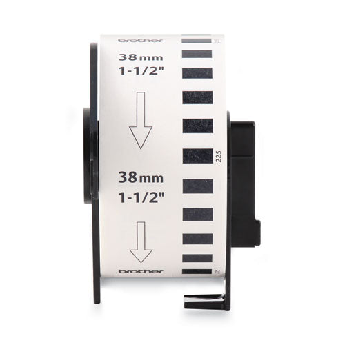 BROTHER Continuous Paper Label Tape, 1.5" x 100 ft, Black/White - DK2225