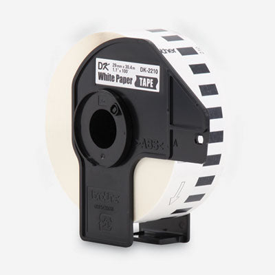Continuous Paper Label Tape, 1.1" x 100 ft Roll, White - DK2210