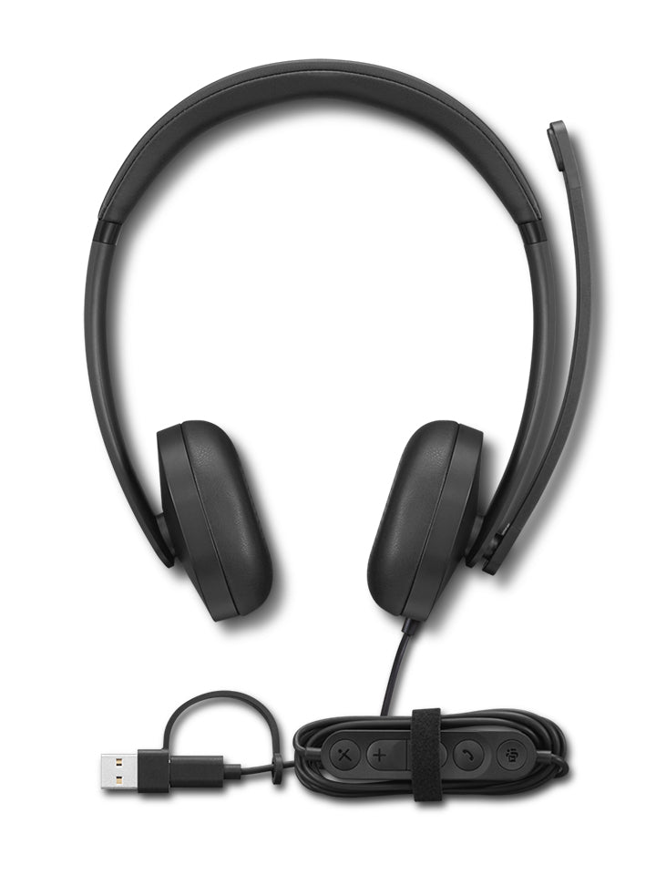 Lenovo VoIP Headset 5000 Wired Head-band Office/Call center USB Type-C Black - 4XD1R88995 LENOVO
