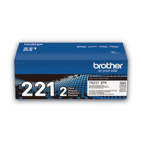 BROTHER TN2212PK Toner, 2,500 Page-Yield, Black, 2/Pack - TN2212PK