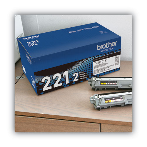BROTHER TN2212PK Toner, 2,500 Page-Yield, Black, 2/Pack - TN2212PK
