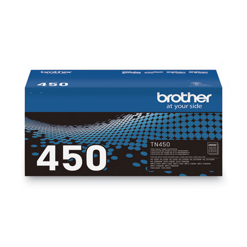 BROTHER  High Yield Toner, 2,600 Page-Yield, Black - TN450