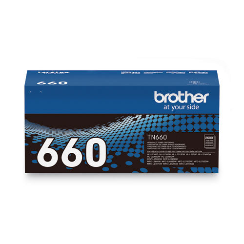 BROTHER  High-Yield Toner, 2,600 Page Yield, Black - TN660