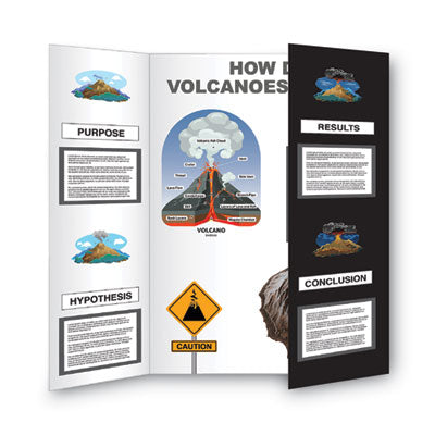 Two Cool Tri-Fold Poster Board, 36 x 48, Black/White, 6/Carton - 27135 C2G