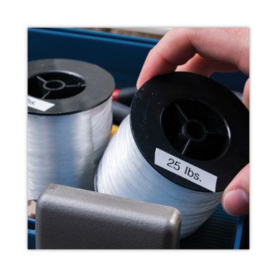 TC Tape Cartridges for P-Touch Labelers, 0.5" x 25.2 ft, Black on White, 2/Pack - TC20