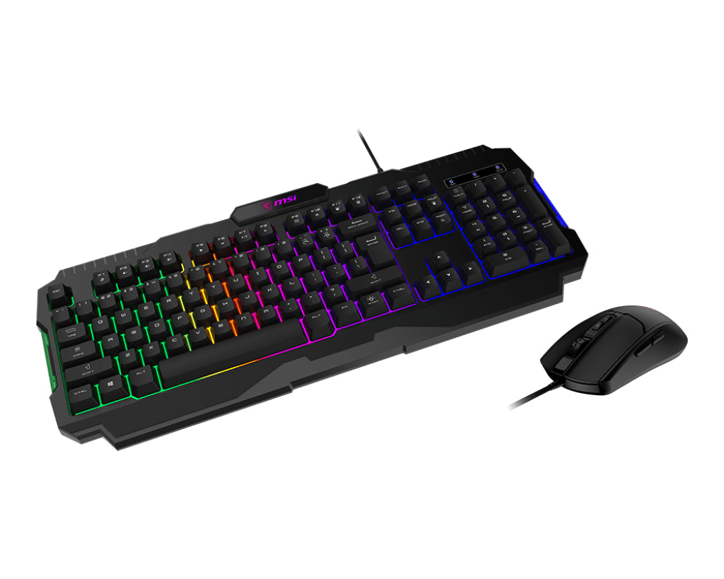 MSI FORGE GK100 COMBO keyboard Mouse included Gaming USB QWERTY US English Black - FORGEGK100C MSI
