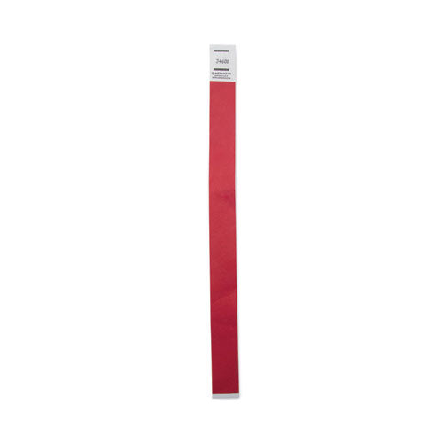 FELLOWES Crowd Management Wristbands, Sequentially Numbered, 9.75" x 0.75", Red, 500/Pack - 75510