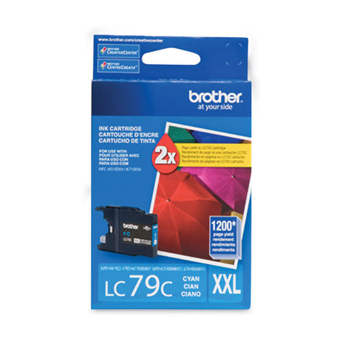 BROTHER Innobella Super High-Yield Ink, 1,200 Page-Yield, Cyan - LC79C