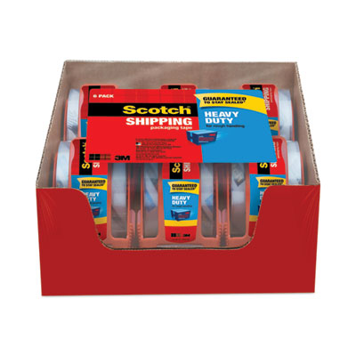 3850 Heavy-Duty Packaging Tape with Dispenser, 1.5" Core, 1.88" x 66.66 ft, Clear, 6/Pack - 142-6