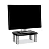 Adjustable Height Monitor Stand, 15" x 12" x 2.63" to 5.78", Black/Silver, Supports up to 80 lbs - MS80B