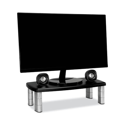 3M Extra-Wide Adjustable Monitor Stand, 20" x 12" x 1" to 5.78", Silver/Black, Supports 40 lbs - MS90B