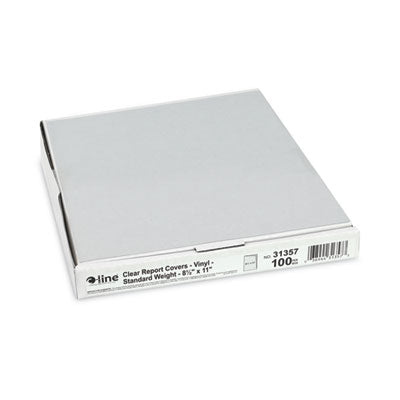 Vinyl Report Covers, Binding Bar, 8.5 x 11, Clear/Clear, 100/Box - 31357 C2G