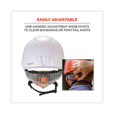 Skullerz 8974V Class E Safety Helmet with 8991 Clear Visor Kit, 6-Point Ratchet Suspension, One Size Fits Most, White - 602-15
