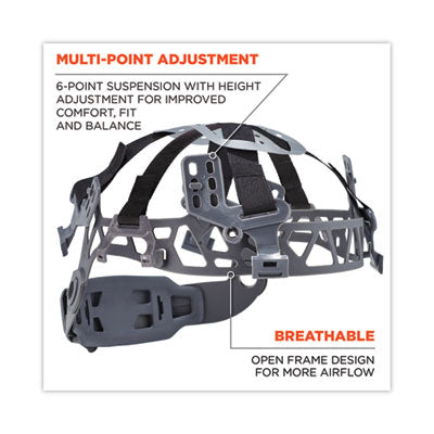 Skullerz 8974V Class E Safety Helmet with 8991 Clear Visor Kit, 6-Point Ratchet Suspension, One Size Fits Most, White - 602-15