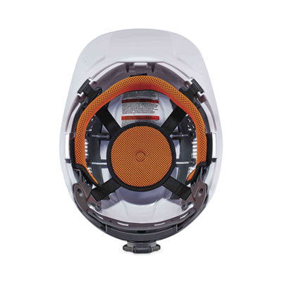 Skullerz 8972 Class C Hard Hat Cap Style, Vented, 4-Point Standard Ratchet Suspension, One Size Fits Most (6.5 to 8), White - 60144