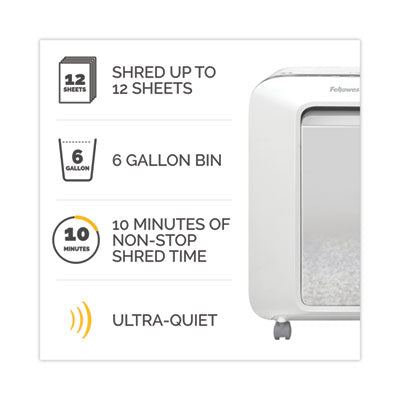 Powershred LX200 Micro-Cut Shredder, 12 Manual Sheet Capacity, White - 5015101