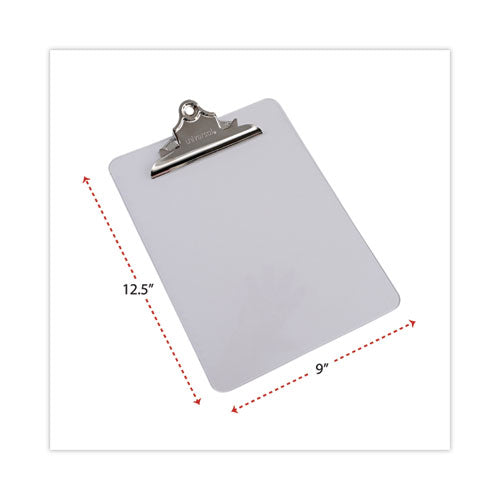 ALLSOP Plastic Clipboard with High Capacity Clip, 1.25" Clip Capacity, Holds 8.5 x 11 Sheets, Clear - 40308