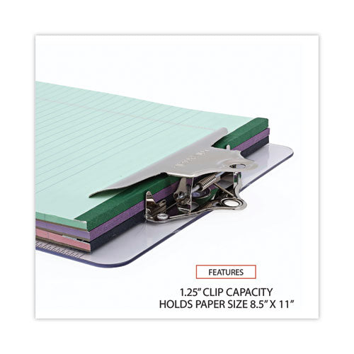 ALLSOP Plastic Clipboard with High Capacity Clip, 1.25" Clip Capacity, Holds 8.5 x 11 Sheets, Clear - 40308